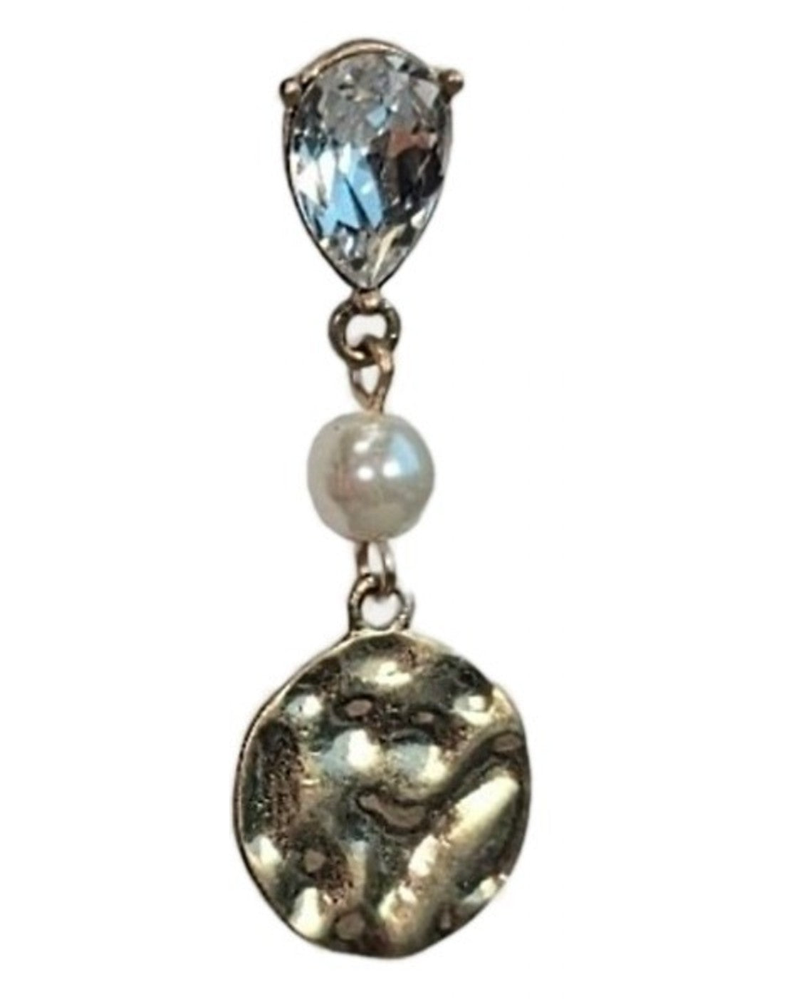 Gold cabi Crystal Teardrop Pearl Disc Drop Earrings - NWT – photo 4