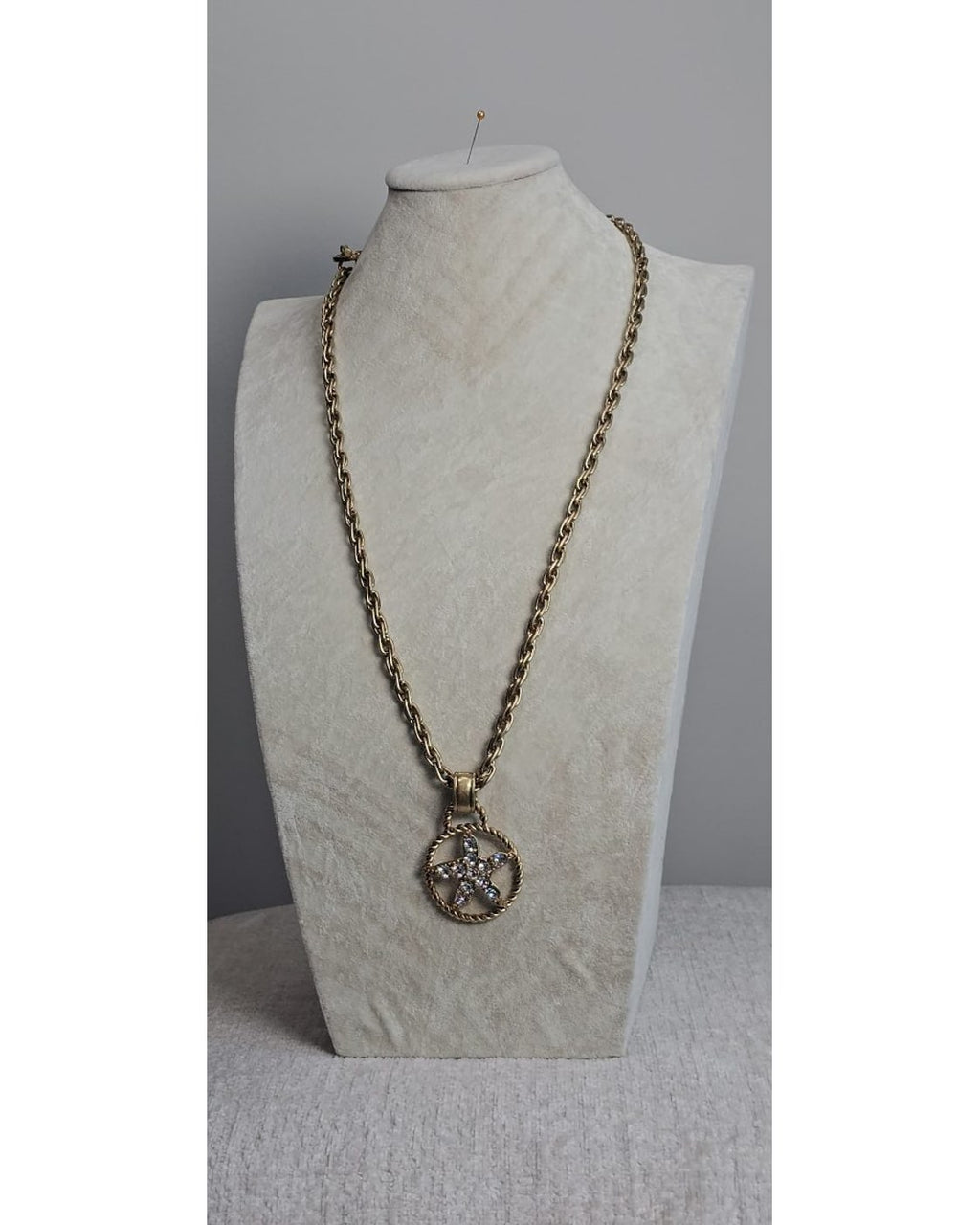 Crystal Star Pendant Rope Chain Necklace