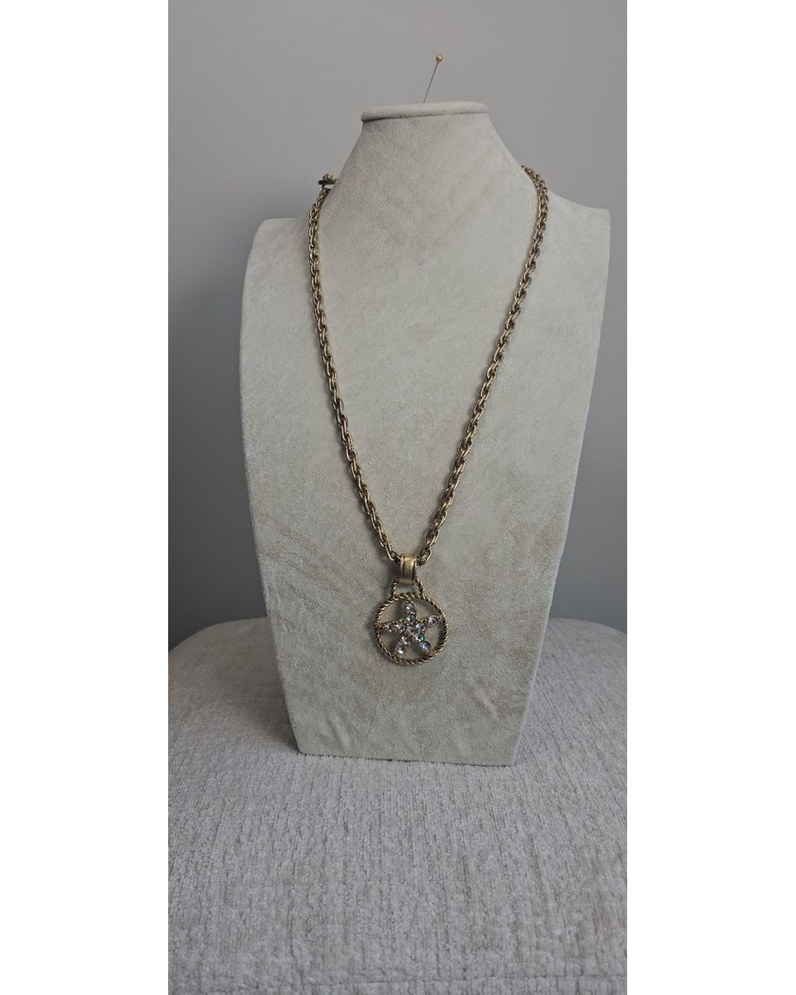 Crystal Star Pendant Rope Chain Necklace