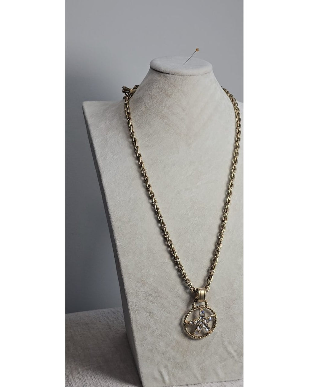 Crystal Star Pendant Rope Chain Necklace