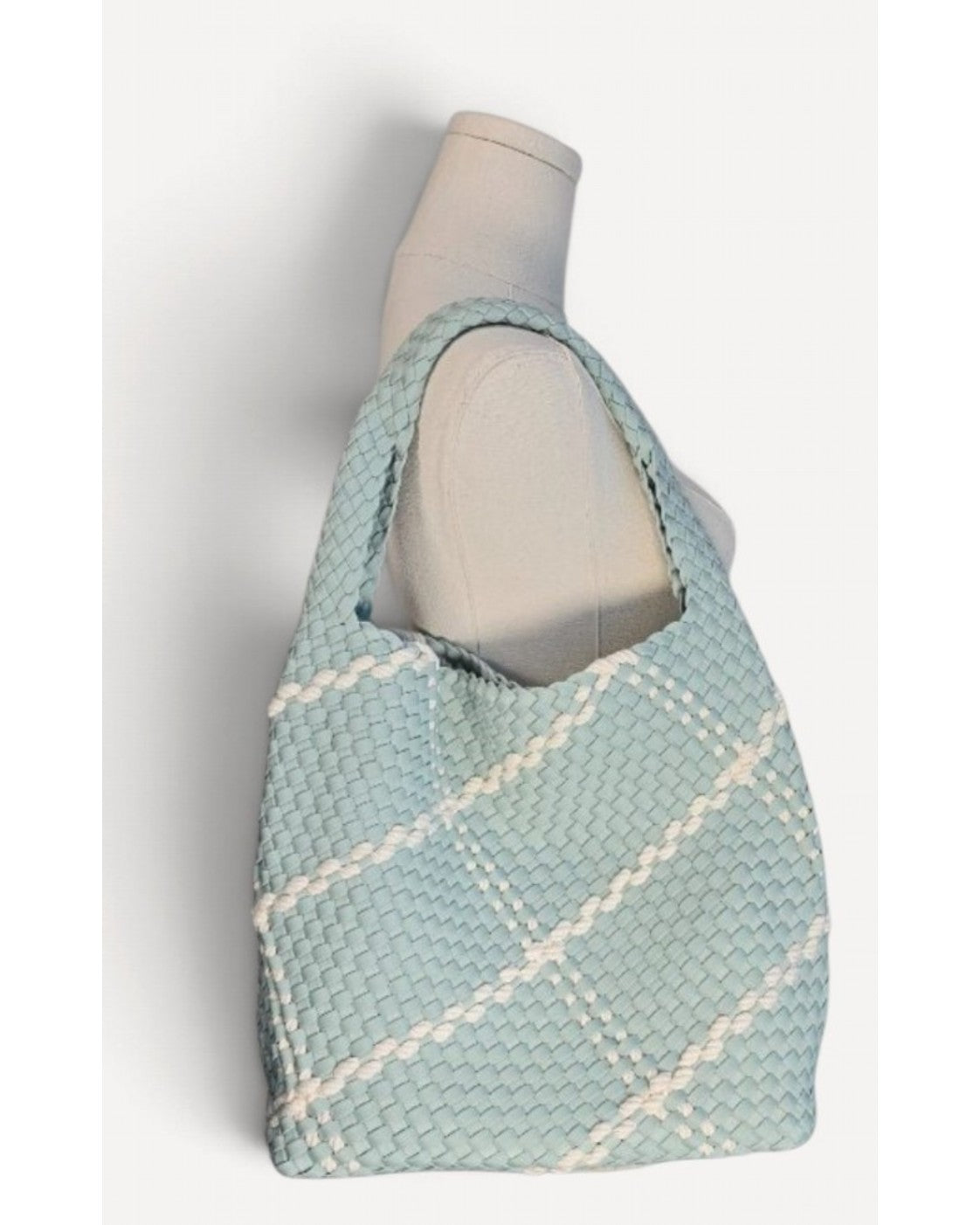 Green Melie Bianco Woven Basketweave Hobo Bag