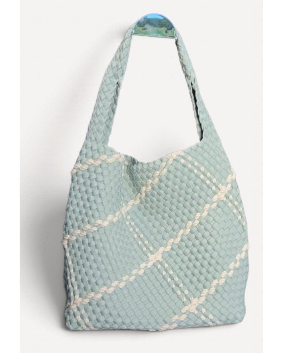 Green Melie Bianco Woven Basketweave Hobo Bag – photo 2