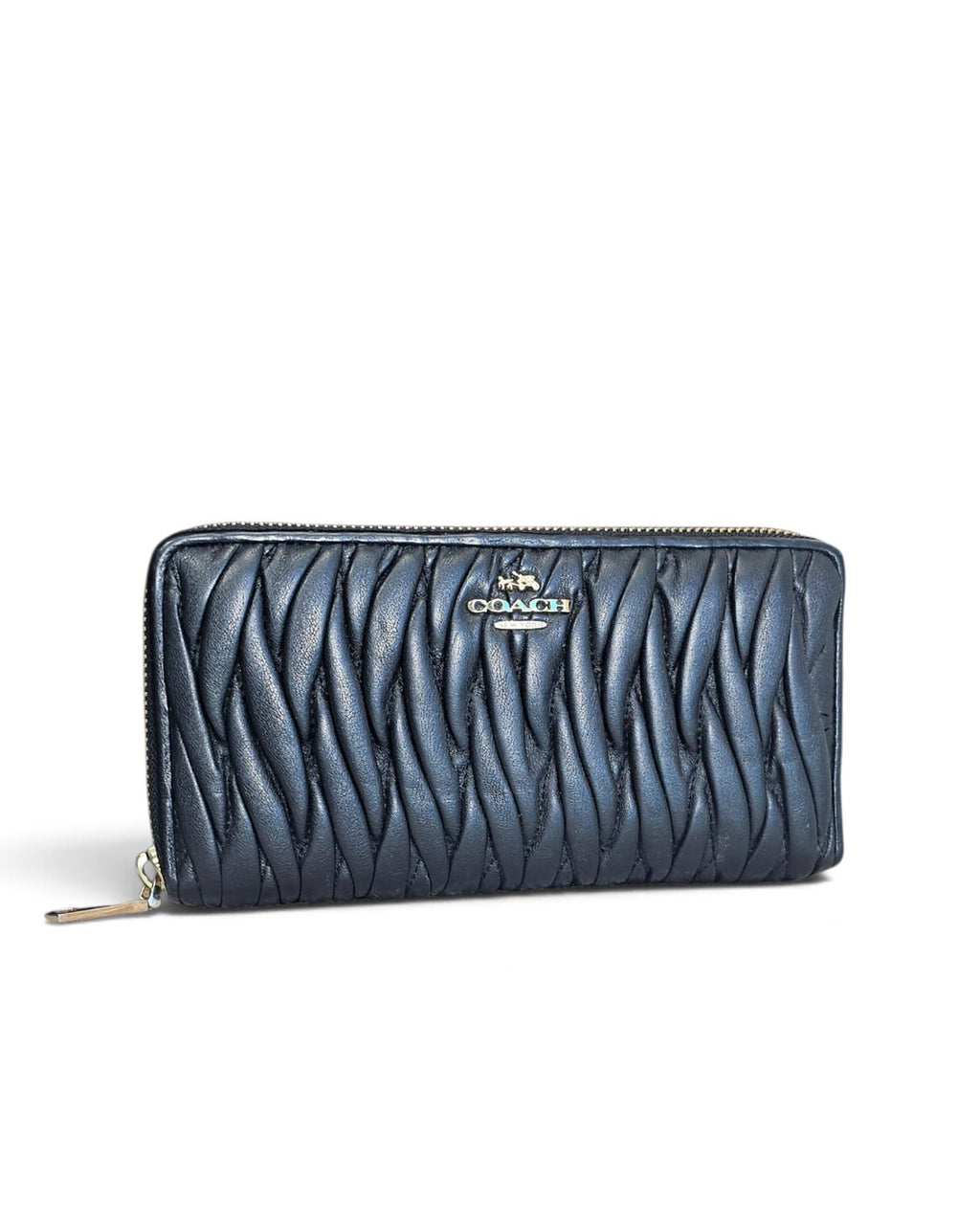 Accordion Zip Wallet IN Gathered Leather COACH  52351d Twist Zip-Around Wallet