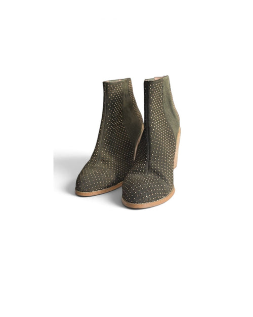 Green Anthropologie Studded Suede Booties, size 6.5 – photo 2