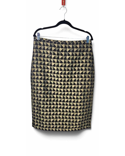 Gold Ann Taylor Geometric Print Pencil Skirt, size 8 – photo 2