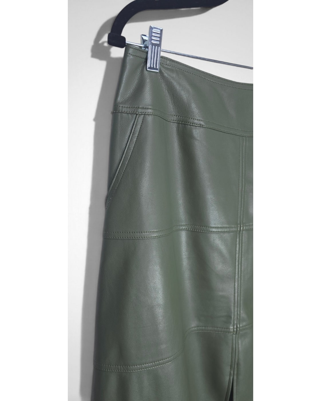 Cabi Kick It  Faux Leather Paneled A-Line Skirt - Style# 4765