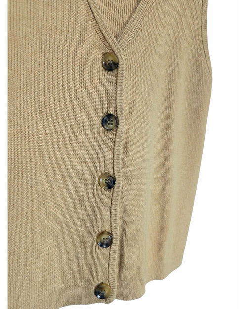 Beige Ann Taylor Button Front Sweater Vest, size S – photo 2