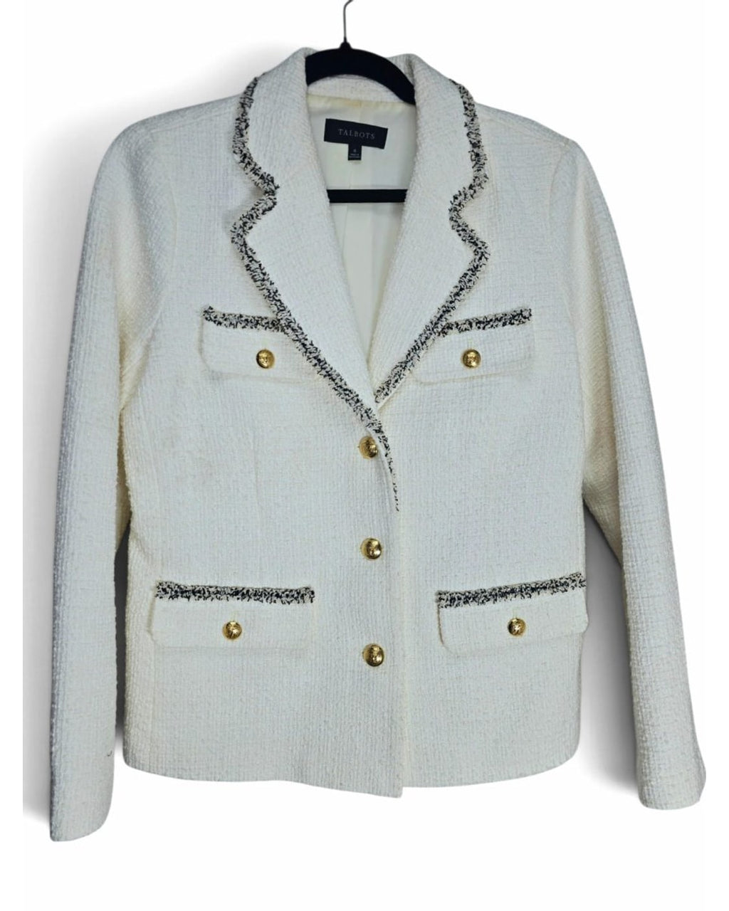 Talbots Fringe-Trim Tweed Blazer