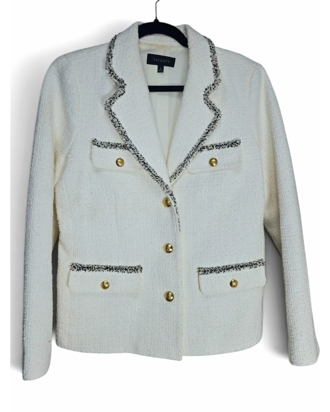 Talbots Fringe-Trim Tweed Blazer