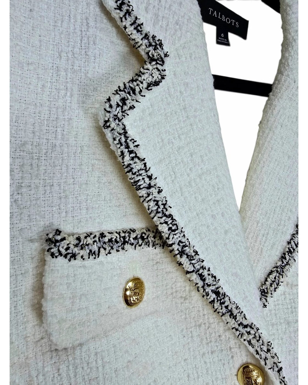 Talbots Fringe-Trim Tweed Blazer