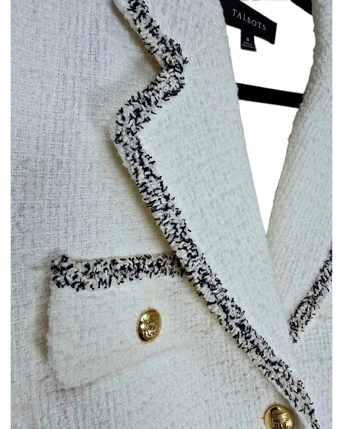 Talbots Fringe-Trim Tweed Blazer