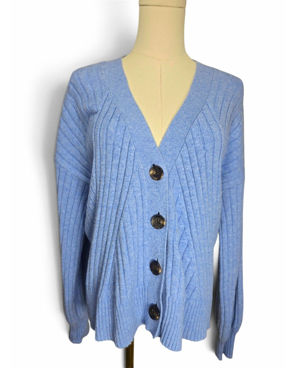 Purple Cabi Scenic Cardigan ribbed knit Cardigan - Style# 5831, size M