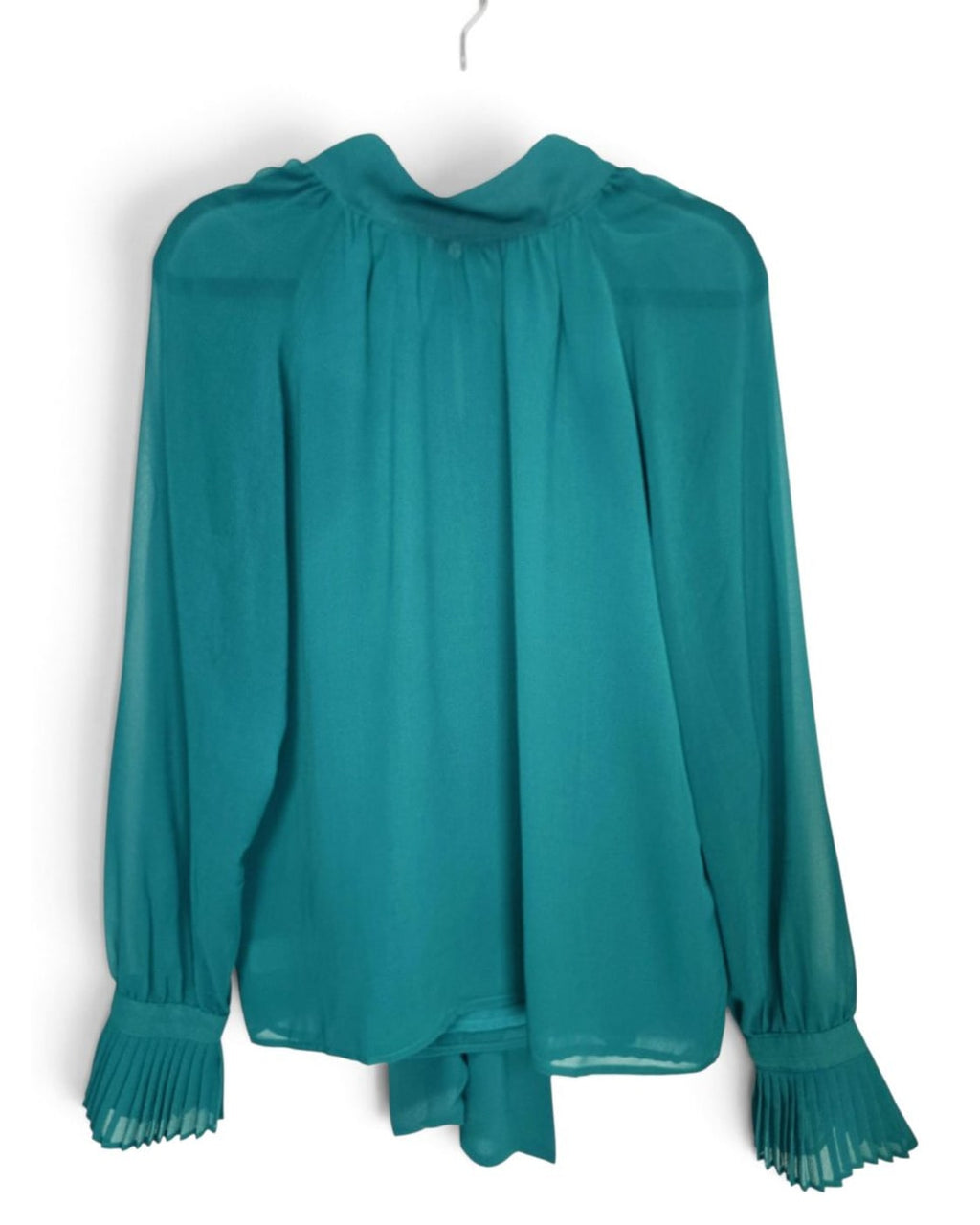 Ann Taylor Tie-Neck Pleated Cuff Blouse