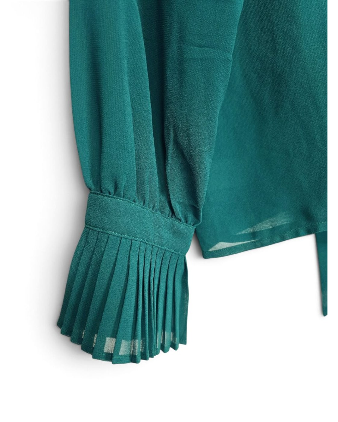 Ann Taylor Tie-Neck Pleated Cuff Blouse
