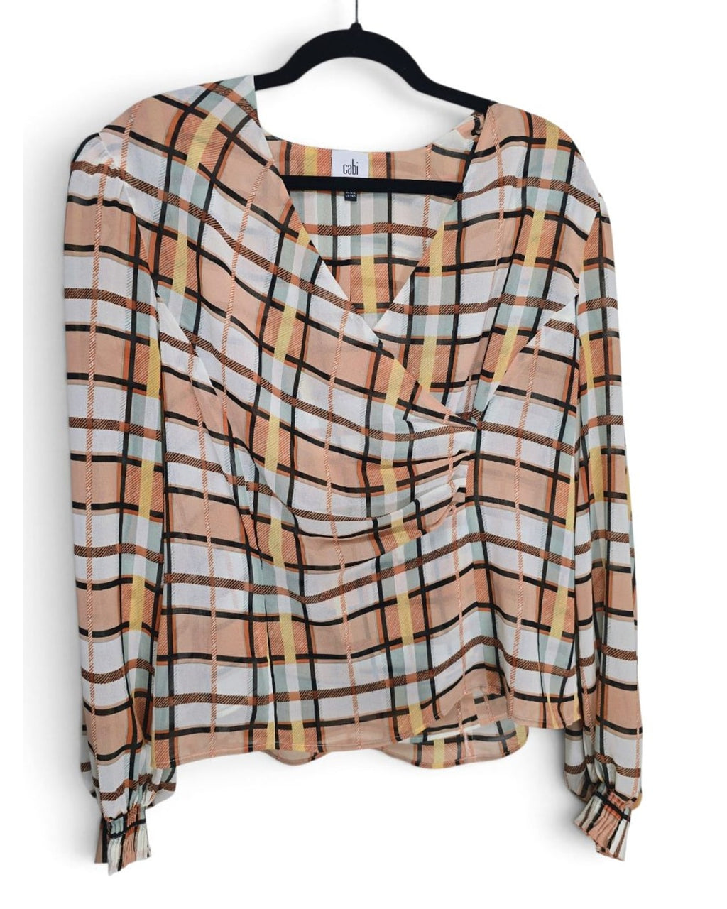 cabi Plaid Wrap Blouse - Style# 6295