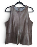 Ann Taylor Faux Leather Peplum Tank