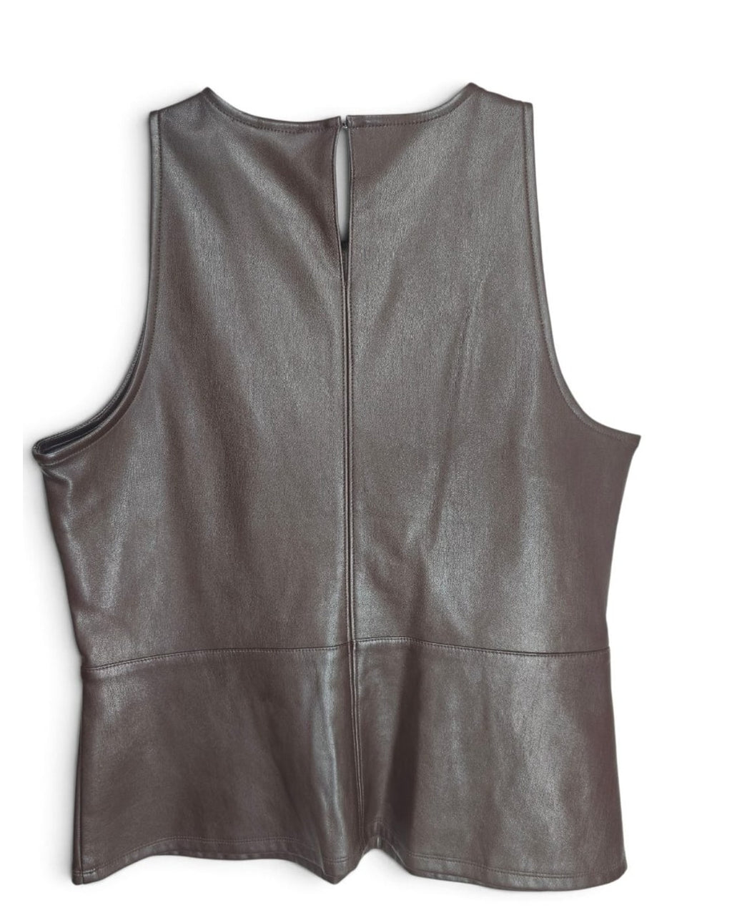 Ann Taylor Faux Leather Peplum Tank