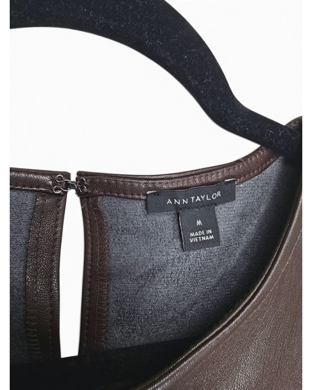 Ann Taylor Faux Leather Peplum Tank