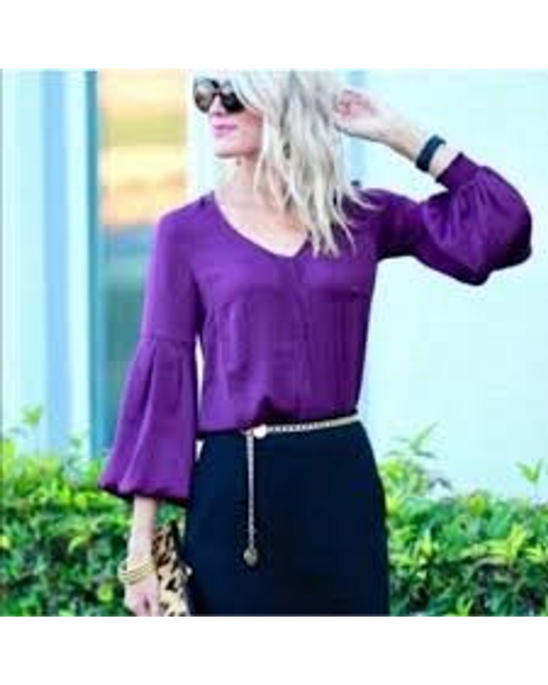 Cabi Beguille Balloon Sleeve V-Neck Blouse - Style# 3693