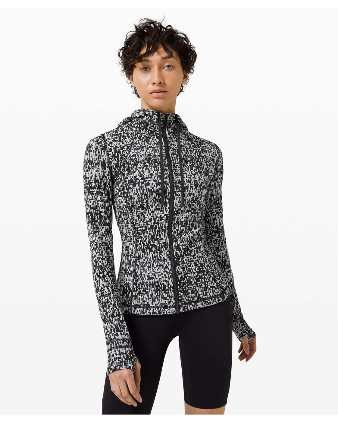 White Lululemon Printed Zip Hoodie Jacket, size 4 – photo 2