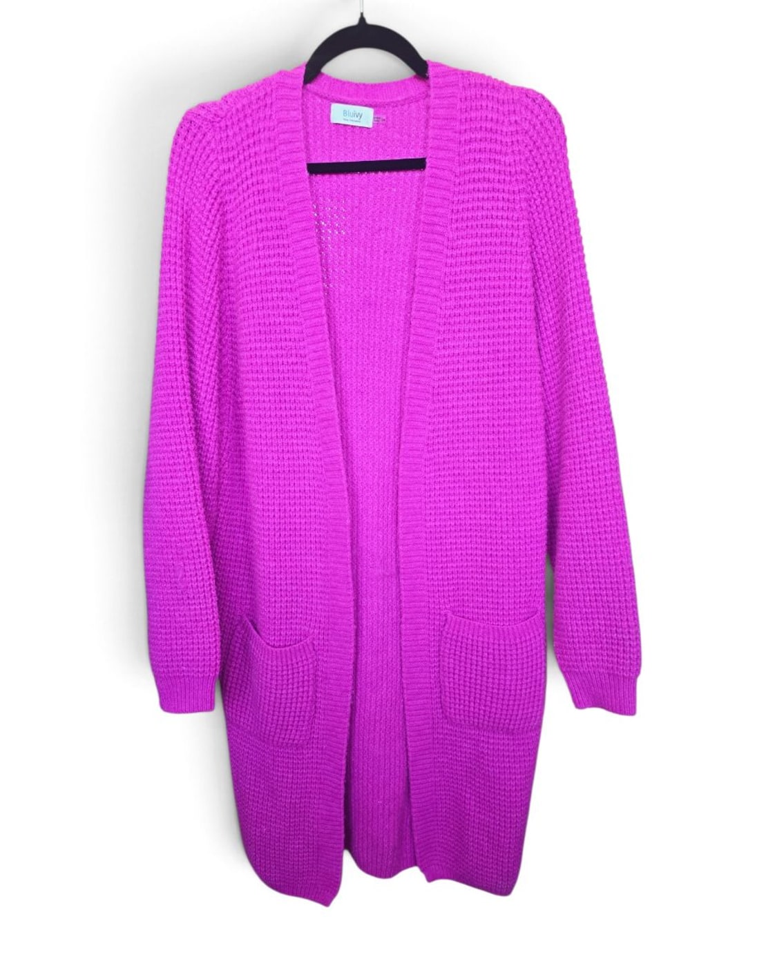 Pink Bluivy Open-Front Longline Cardigan, size S/M