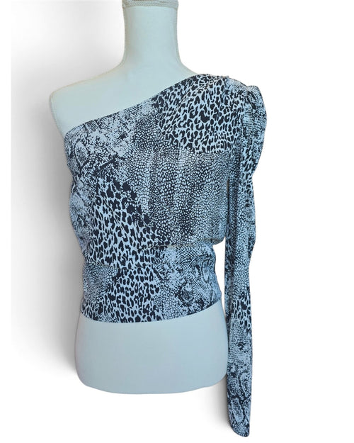 White AFRM Asymmetric One-Shoulder Cropped Top - Style# AET038137, size S/P – photo 2