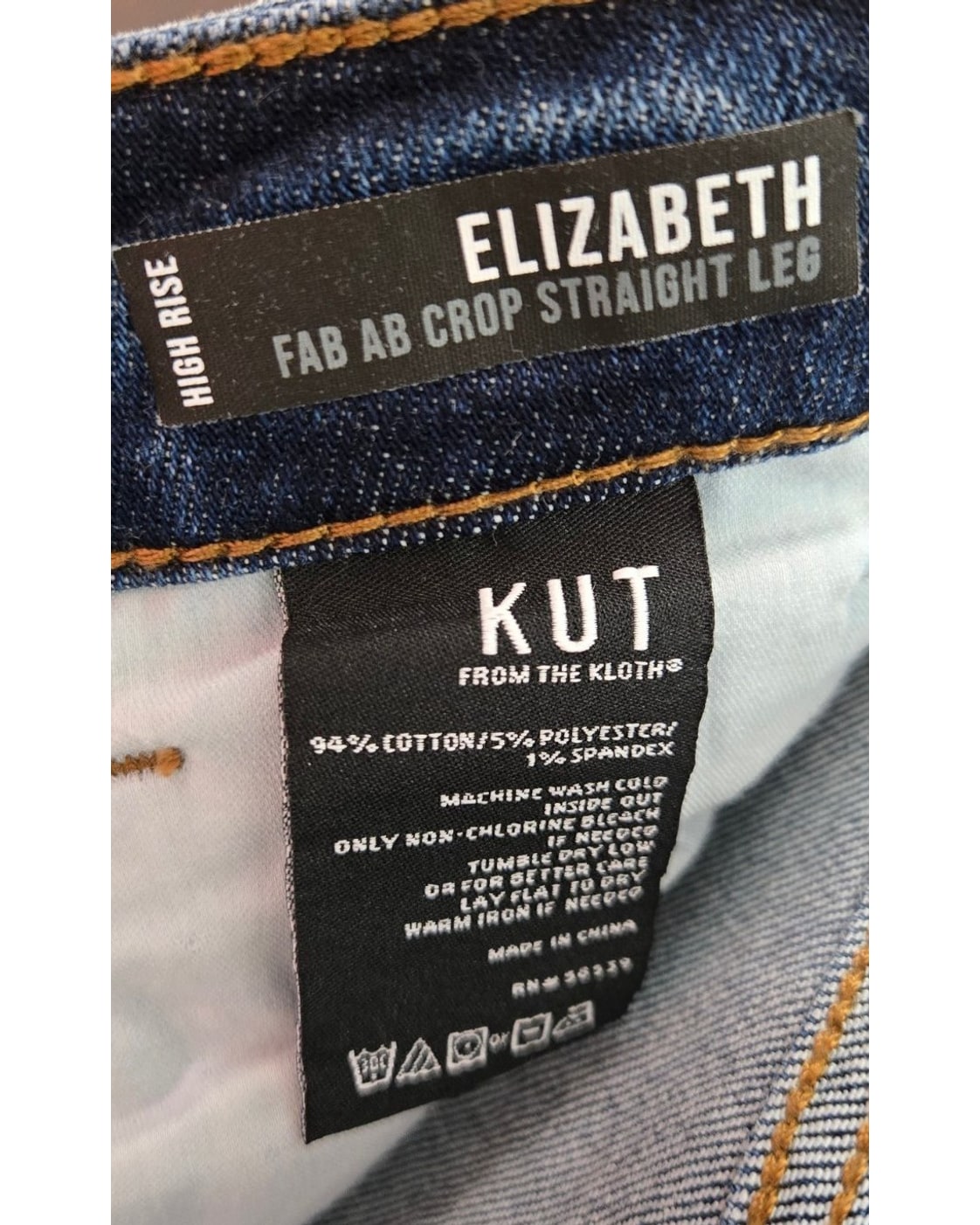 Blue KUT from the Kloth Elizabeth High Rise Fab Ab Crop Straight Leg, size 2L – photo 5