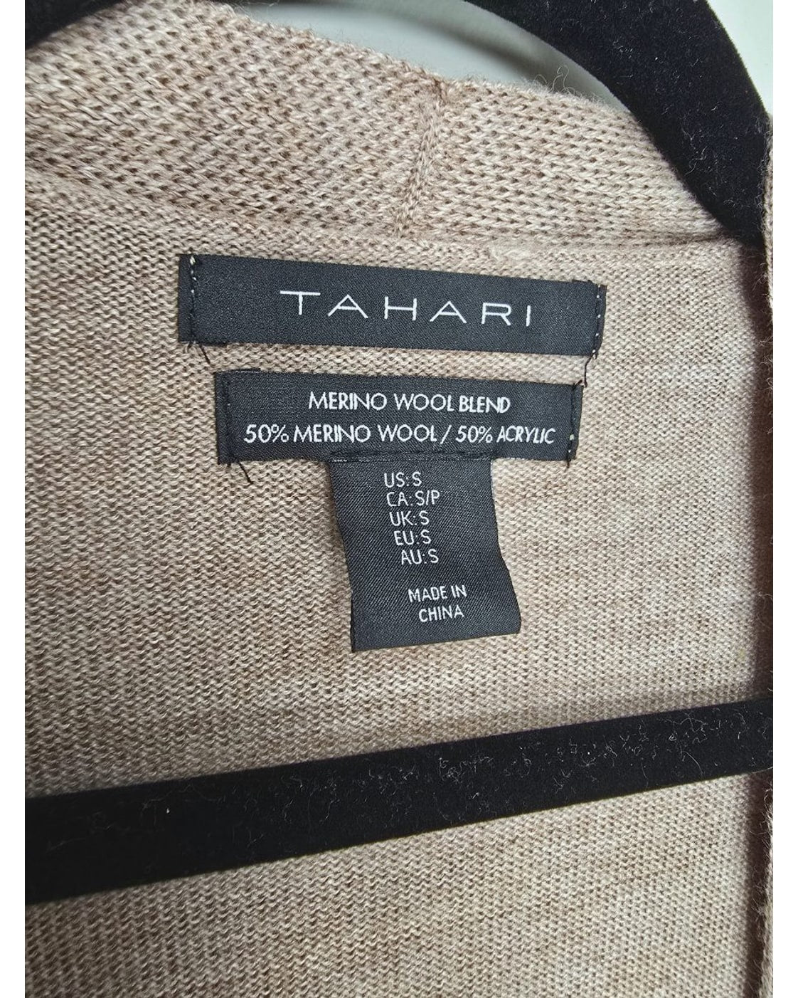 Tahari Merino Wool Blend Long Cardigan