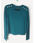 Ann Taylor Pearl Button Shoulder Knit Top
