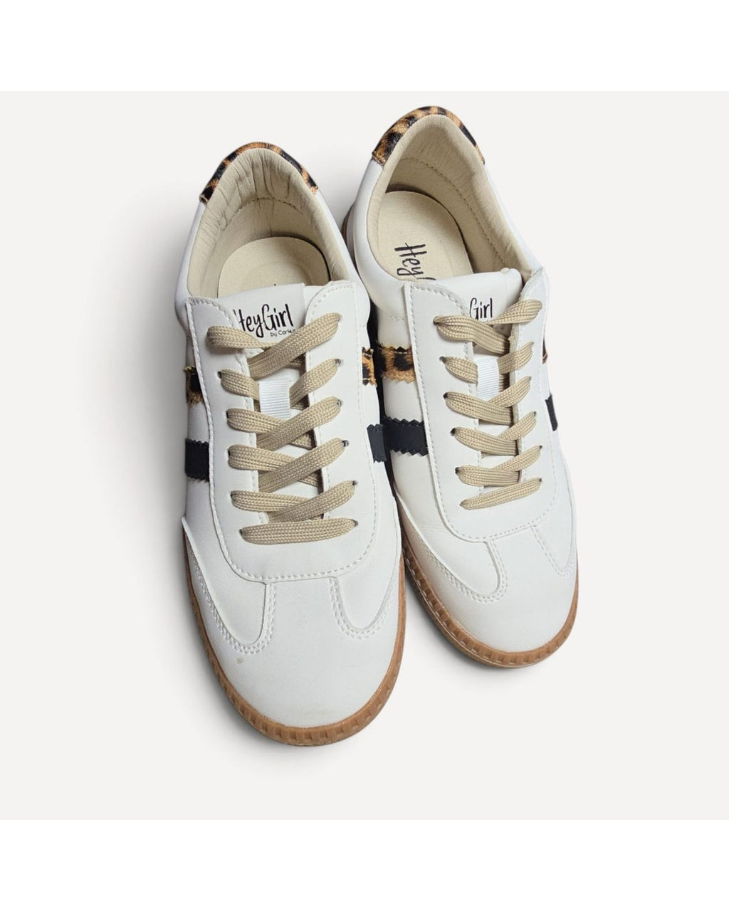HeyGirl by Corkys Leopard Trim Sneakers