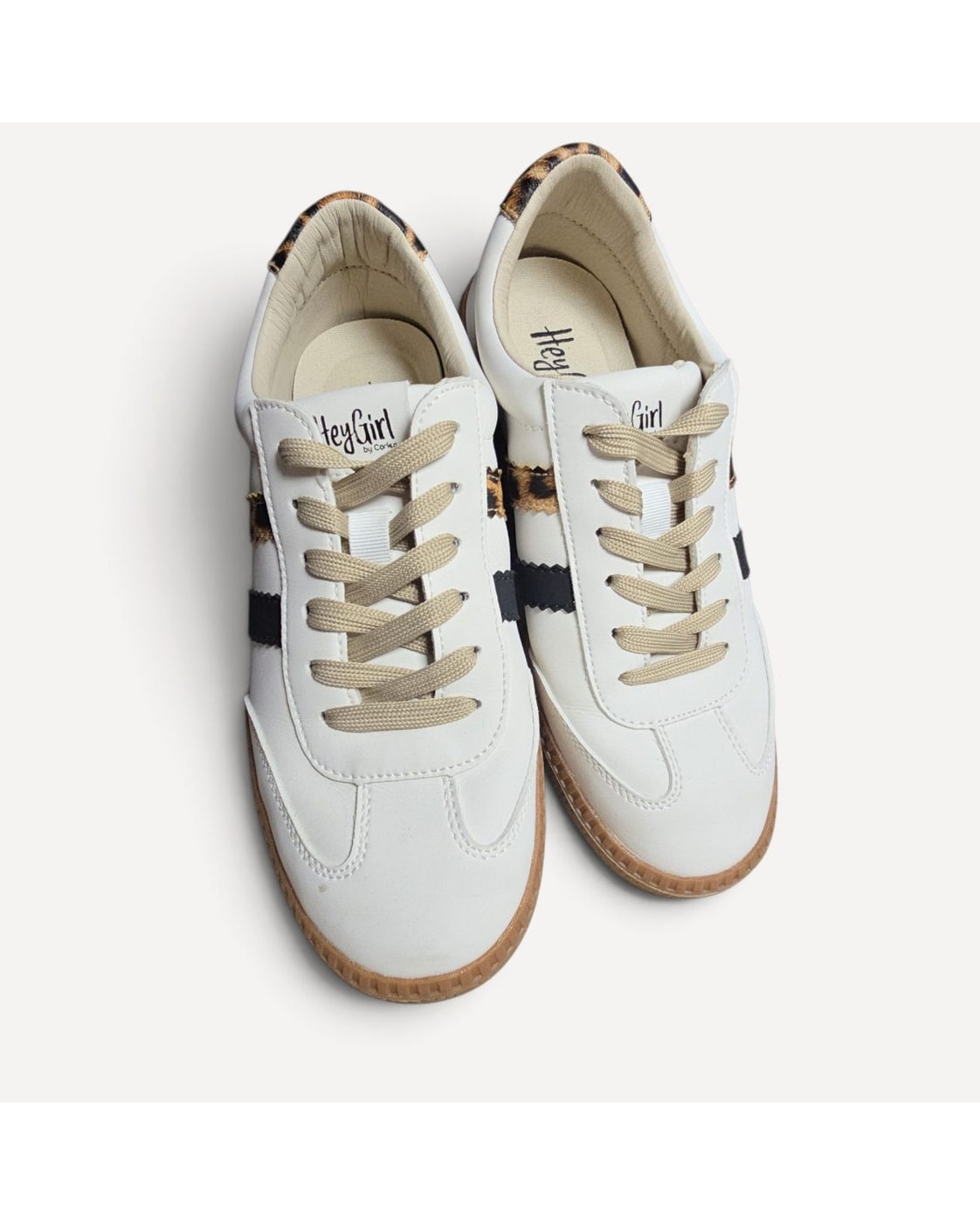 HeyGirl by Corkys Leopard Trim Sneakers