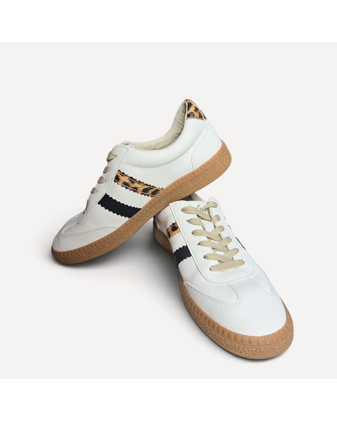 HeyGirl by Corkys Leopard Trim Sneakers