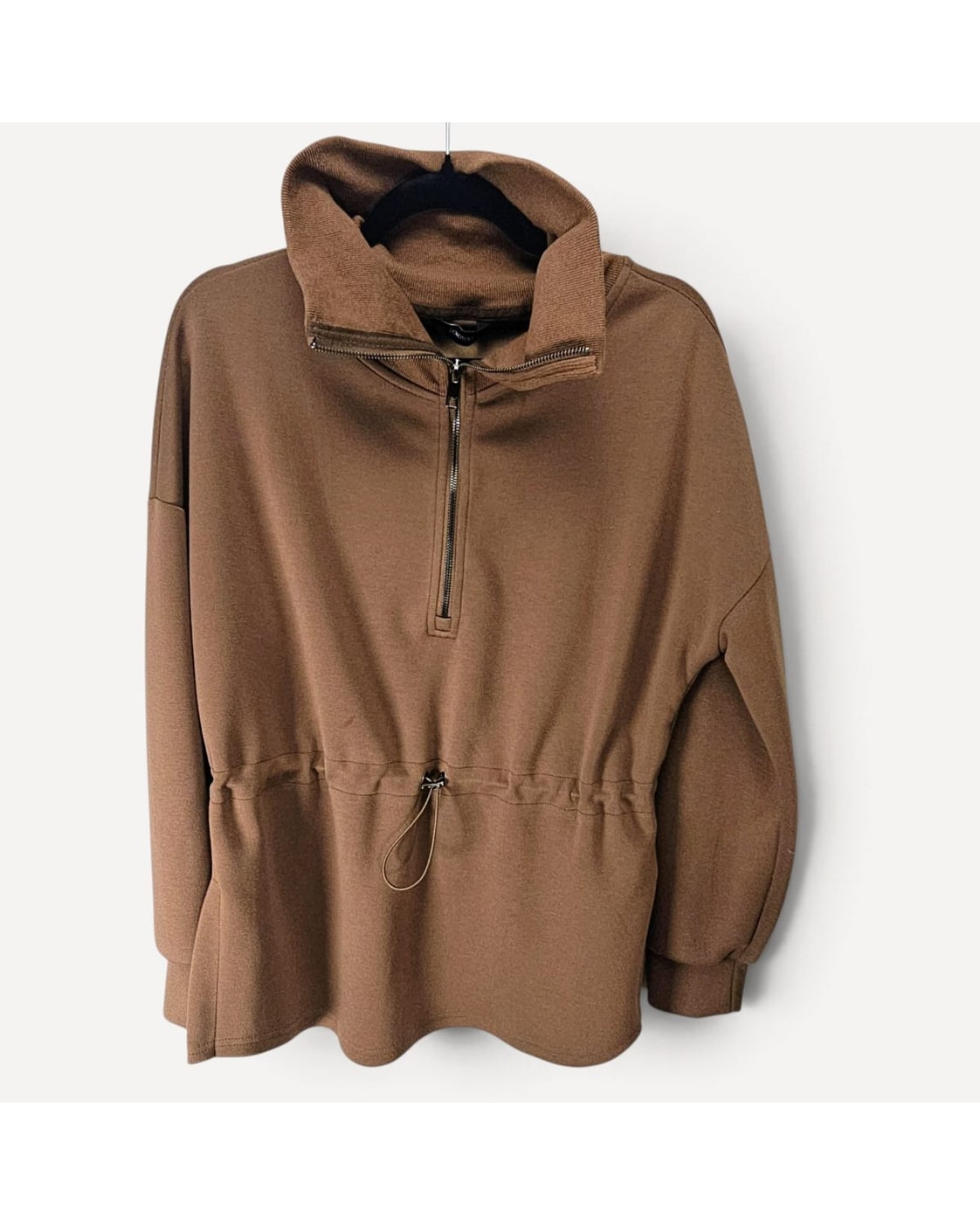 Dokotoo Half-Zip Peplum Turtleneck Top