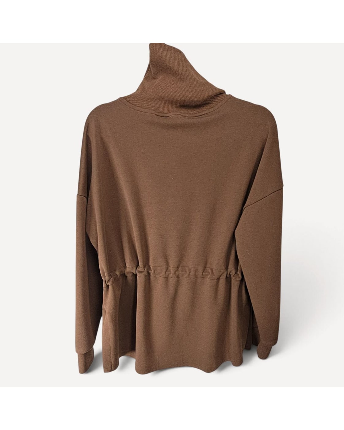 Dokotoo Half-Zip Peplum Turtleneck Top