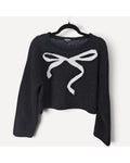 Wild Fable Cropped Bow Graphic Sweater - Style# RN17730 VN1268582