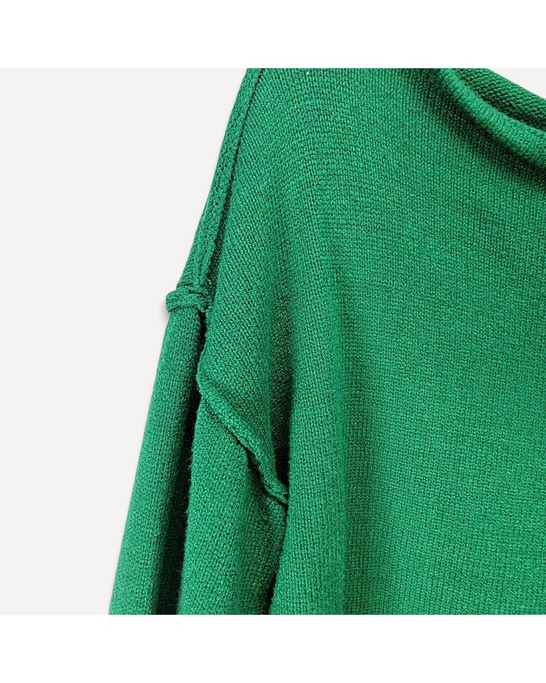 Green Miracle Cropped Boat-Neck Knit Top - Style# 6613#, size S/M – photo 3