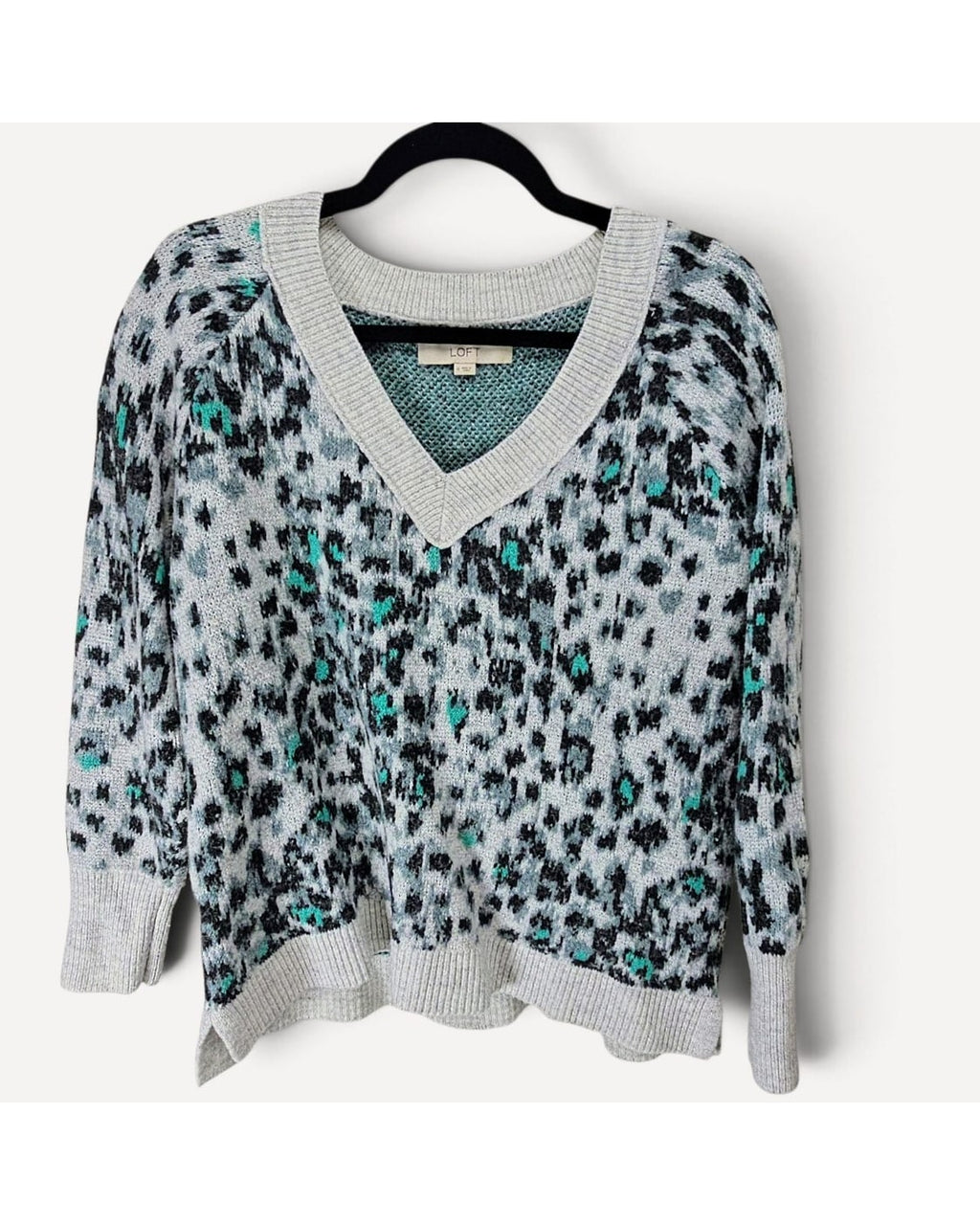 LOFT Leopard Print V-Neck Sweater