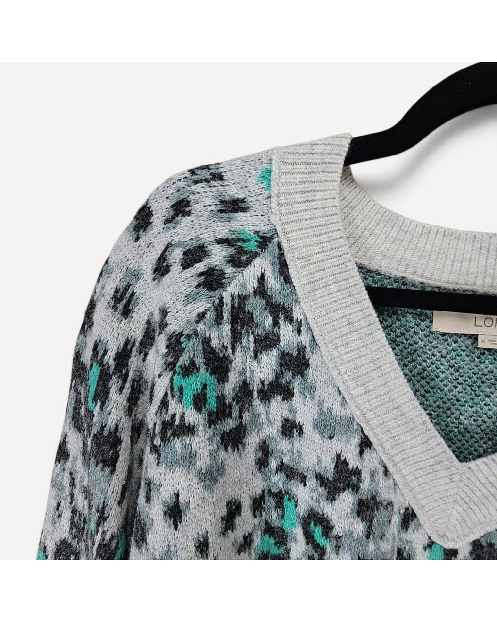 LOFT Leopard Print V-Neck Sweater