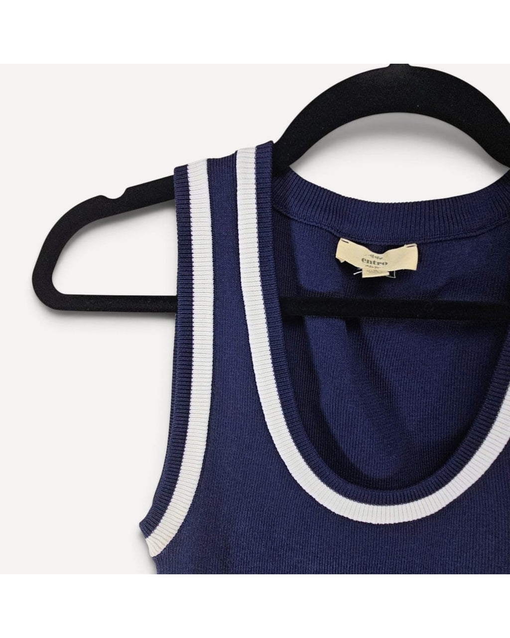 Entro Striped Trim Tank Top - Style# T25976