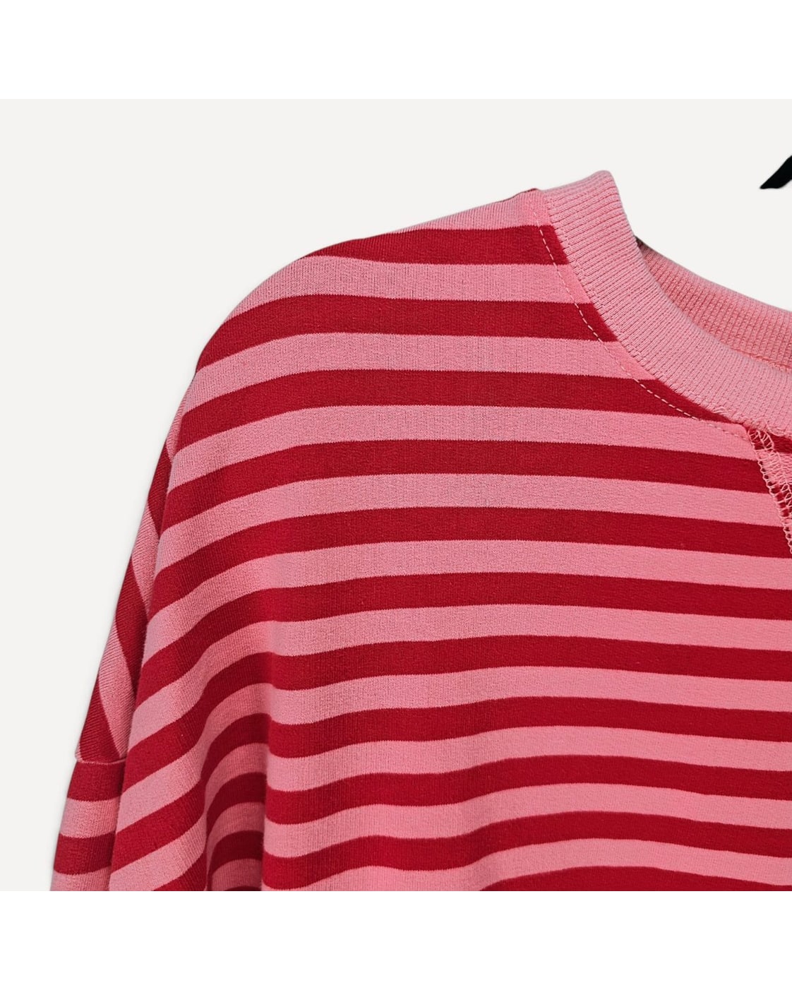 Pink day + moon Striped Crewneck Sweatshirt - Style# A3435, size S – photo 3