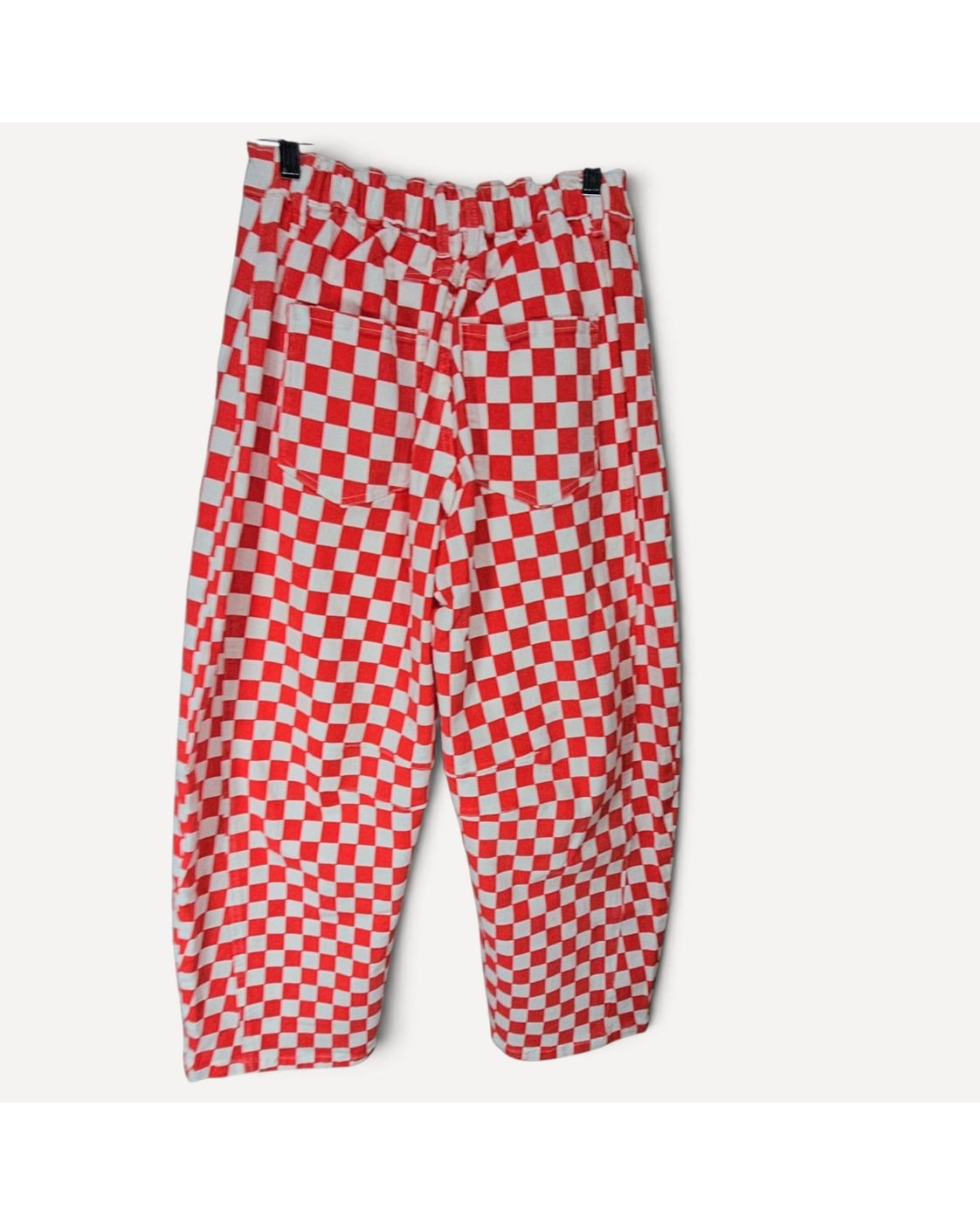 mitoshop Checkerboard Barrel Jeans
