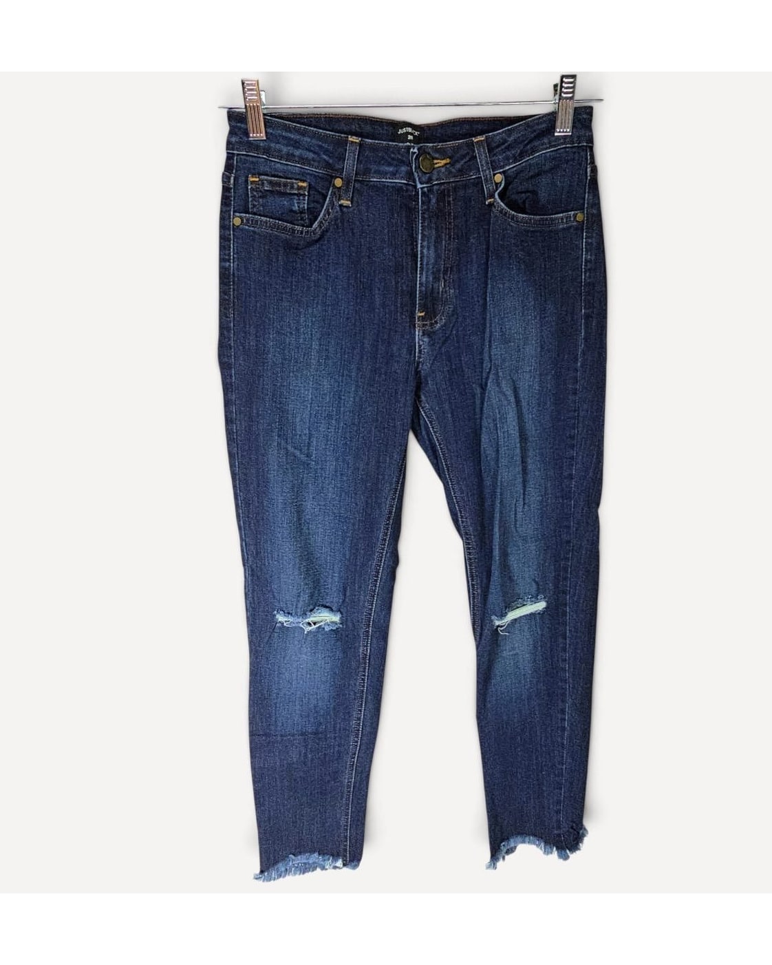 Just Black Distressed Skinny Cropped Jeans