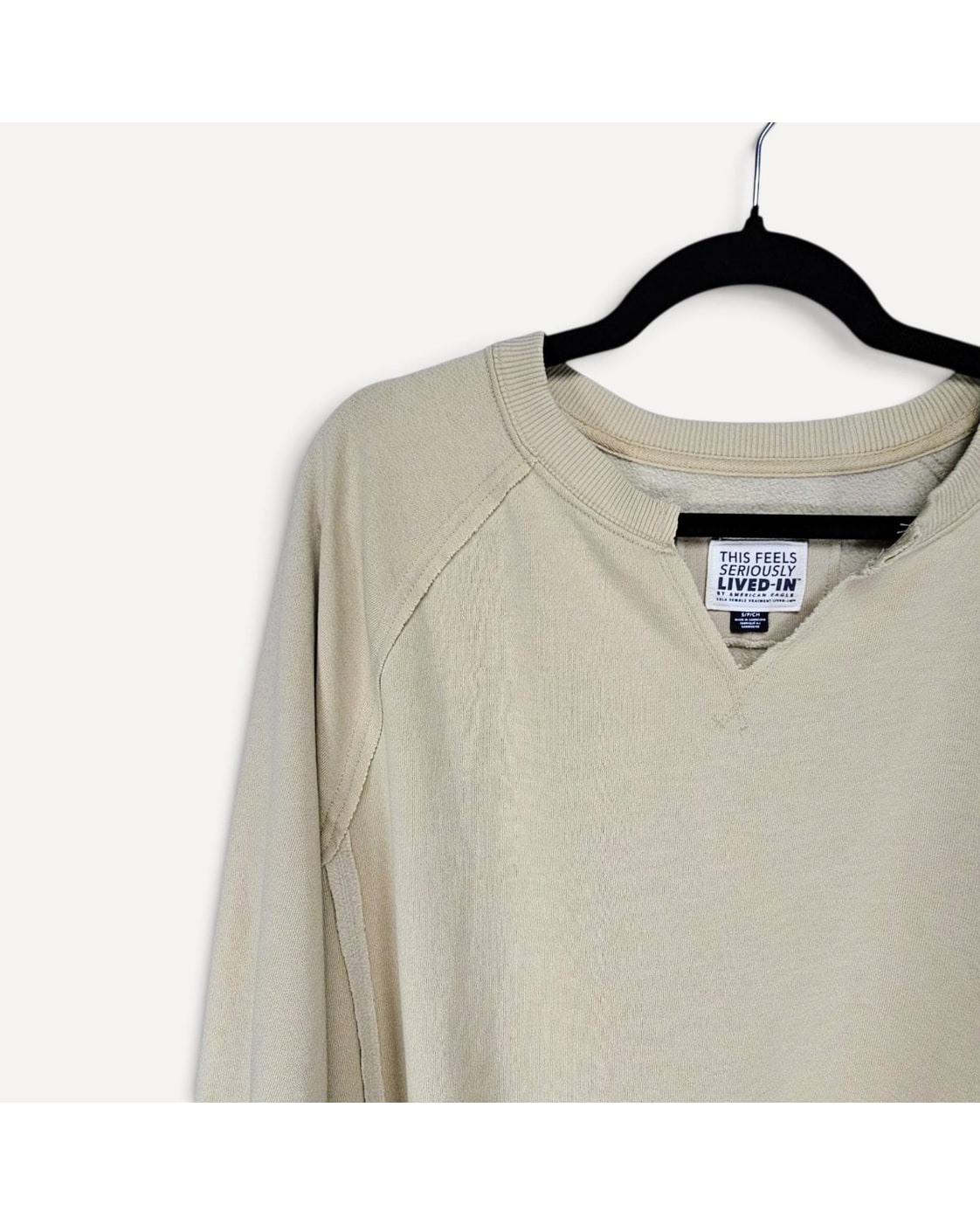 American Eagle This Feels Seriously Lived-In V-Notch Sweatshirt