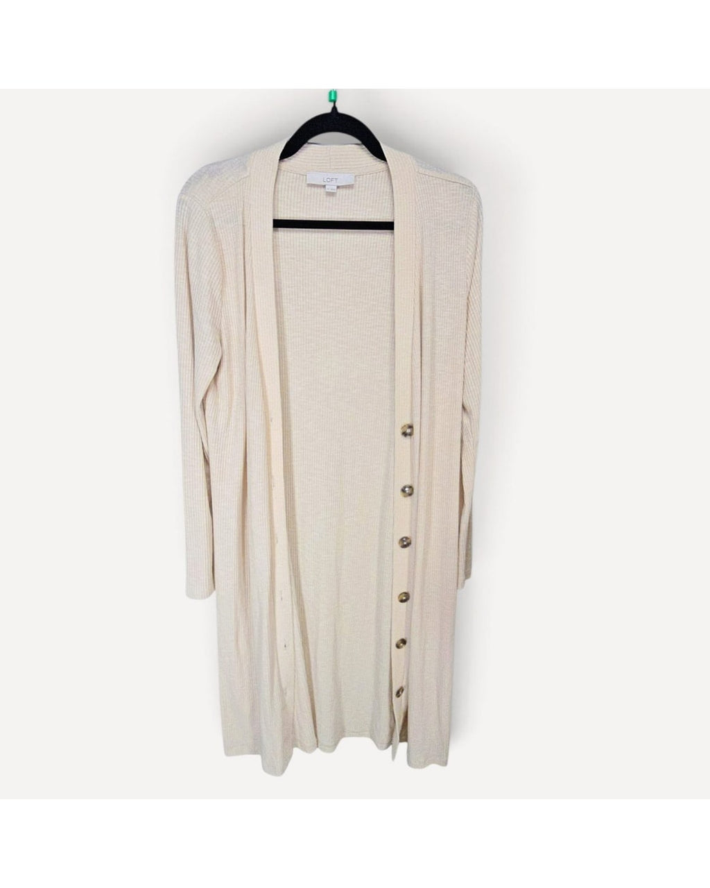 LOFT Long Ribbed Knit Cardigan