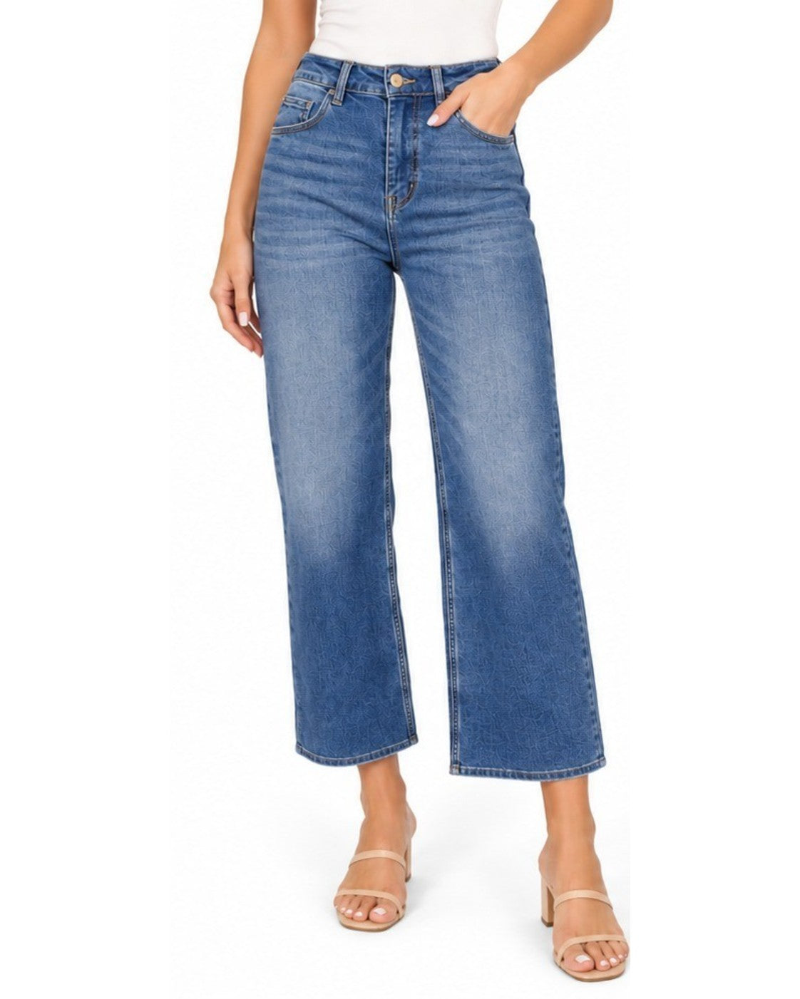Blue Baltic Born Cropped Straight Jeans, size 29