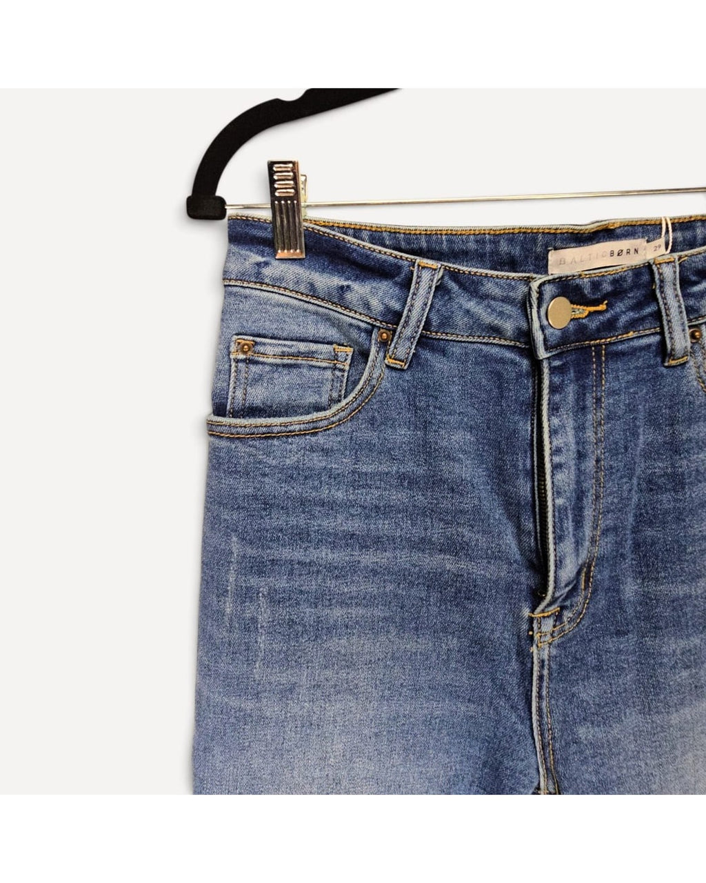Blue Baltic Born Cropped Straight Jeans, size 29 – photo 4