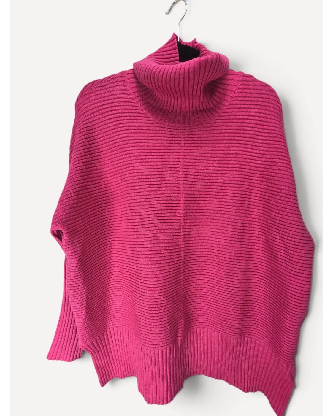 Pink Efan Ribbed Turtleneck Sweater - Style# EF1038-045, size M