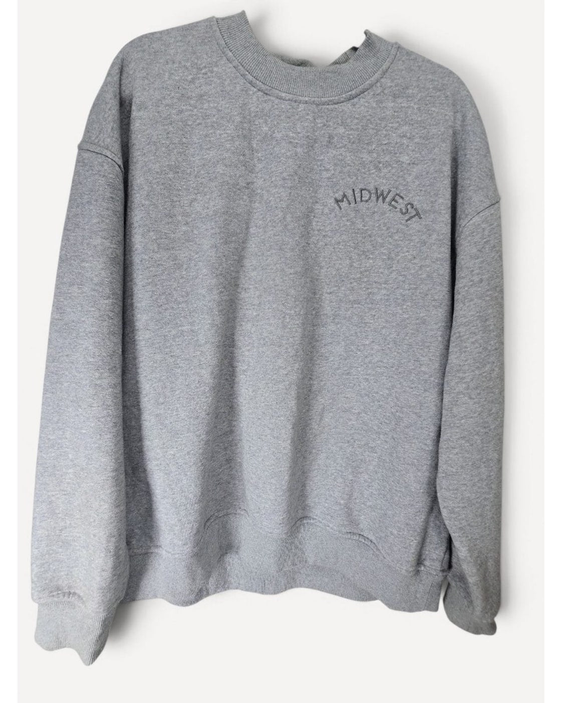 Grey Hinge Midwest Embroidered Crewneck Sweatshirt, size XL