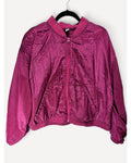 Crinkled Metallic Cropped Bomber Jacket