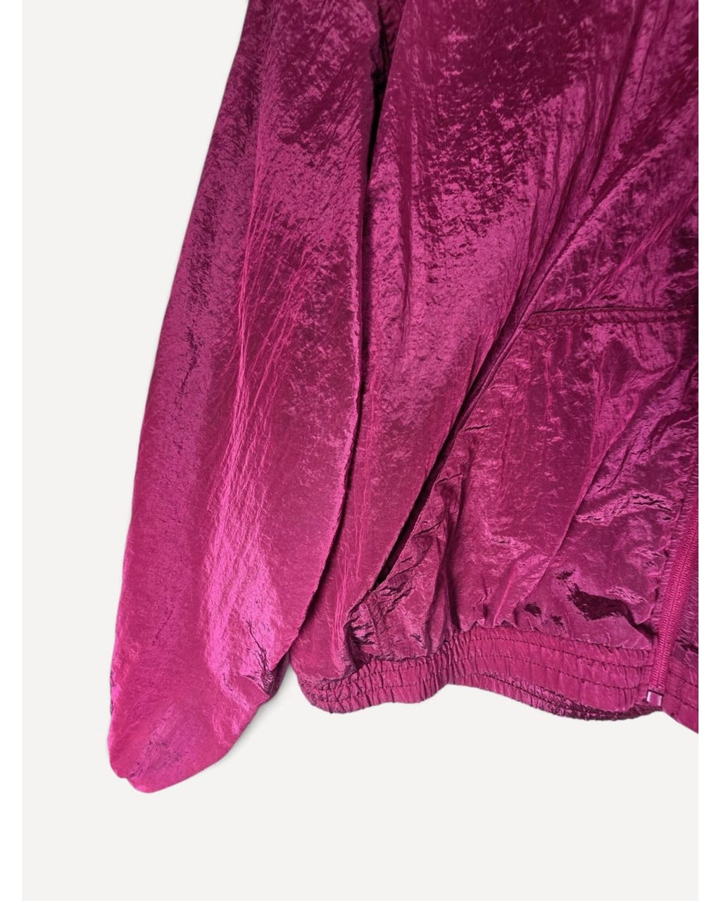 Crinkled Metallic Cropped Bomber Jacket